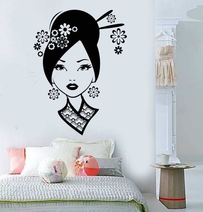 Vinyl Wall Decal Geisha Sexy Oriental Woman Asian Art Stickers Unique Gift (ig3744)