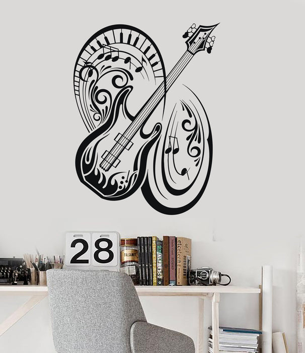 Wall Vinyl Decal Music Guitar Musical Instrument Notes Stickers Mural Unique Gift (ig3120)