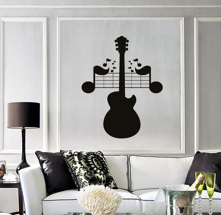 Wall Decal Sheet Music Guitar Musical Instrument Vinyl Stickers Unique Gift (ig2824)