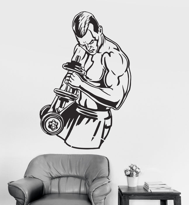 Vinyl Wall Decal Sports Motivation Gym Fitness Bodybuilding Man Stickers Unique Gift (ig3183)