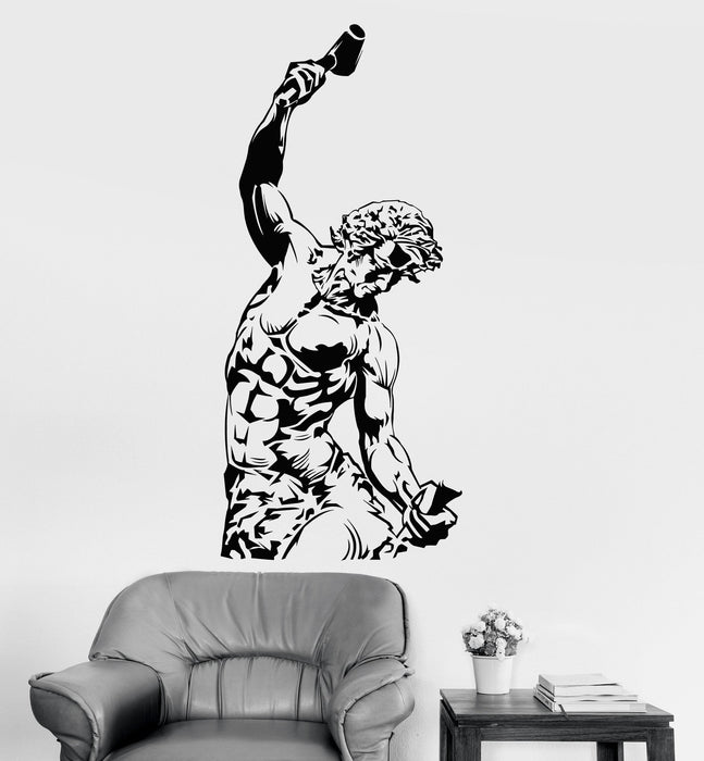 Vinyl Wall Decal Sculptor Muscular Body Gym Fitness Motivation Stickers Unique Gift (ig3717)