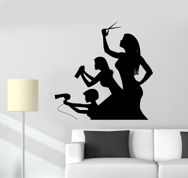 Wall Decal Funny Hairdressers Beauty Salon Hair Stylist Vinyl Stickers Unique Gift (ig2923)