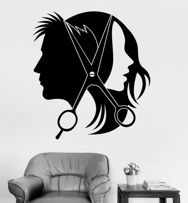 Vinyl Wall Decal Hairdresser Stylist Hair Salon Unisex Stickers Mural Unique Gift (ig3677)