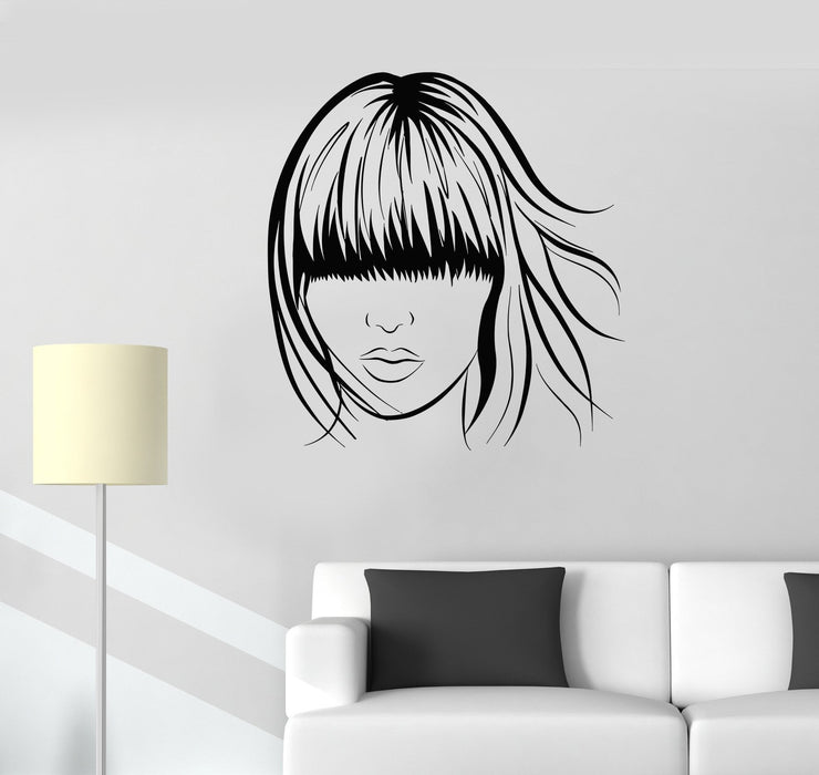 Wall Decal Woman Hairstyle Hair Salon Beauty Spa Barber Vinyl Mural Unique Gift (ig2926)