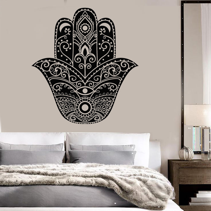 Vinyl Wall Decal Hamsa Protective Amulet Hand of God Home Art Stickers Unique Gift (ig3552)