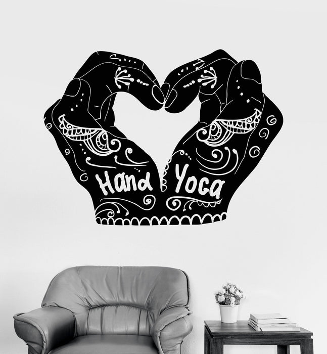 Vinyl Wall Decal Hand Yoga Mehndi India Love Room Decoration Stickers Unique Gift (ig3530)
