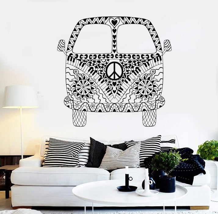Vinyl Wall Decal Hippie Bus Van Car Stickers Mural Unique Gift (ig3758)