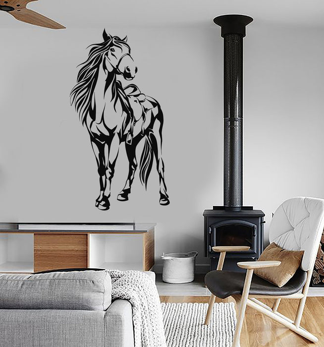 Vinyl Wall Decal Horse Saddle Animal Stickers Mural Unique Gift (ig4109)