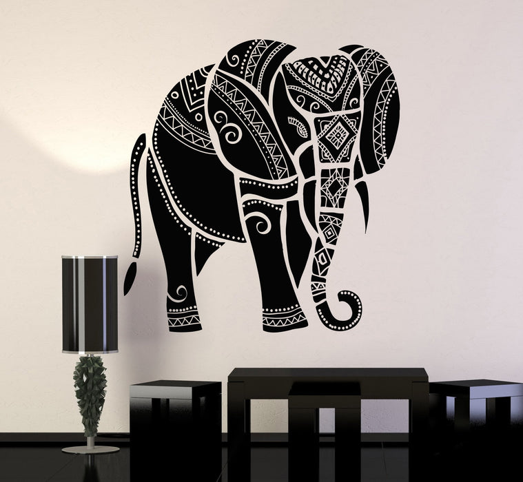 Vinyl Wall Decal Elephant Animal Tribal Ornament Art Stickers Mural Unique Gift (ig3467)