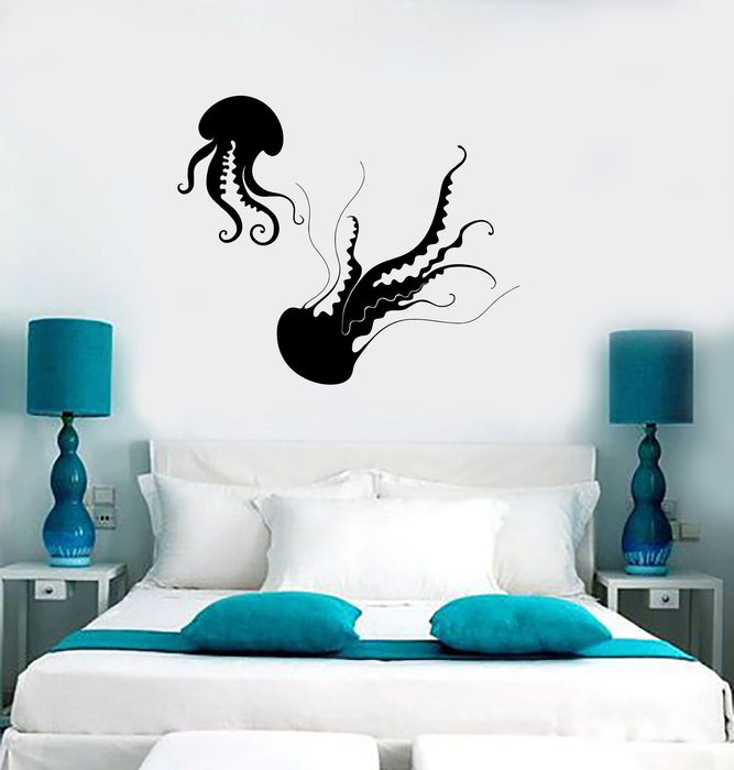 Jellyfish Wall Sticker Ocean Sea Marine Bathroom Vinyl Decal Unique Gift (ig2431)