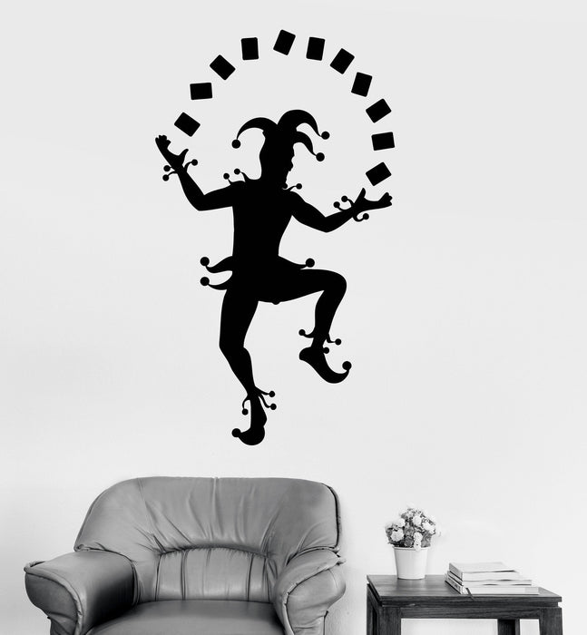 Vinyl Wall Decal Joker Gambler Cards Poker Gambling Stickers Unique Gift (ig3179)
