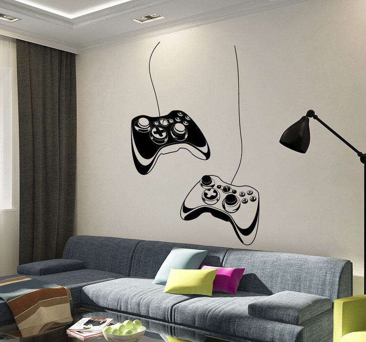 Vinyl Wall Decal Joystick Video Game Play Room Gaming Boys Stickers Unique Gift (ig3652)