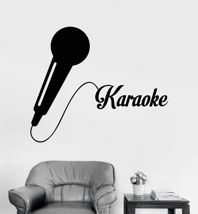 Vinyl Wall Decal Karaoke Bar Microphone Music Singer Stickers Mural Unique Gift (ig3275)