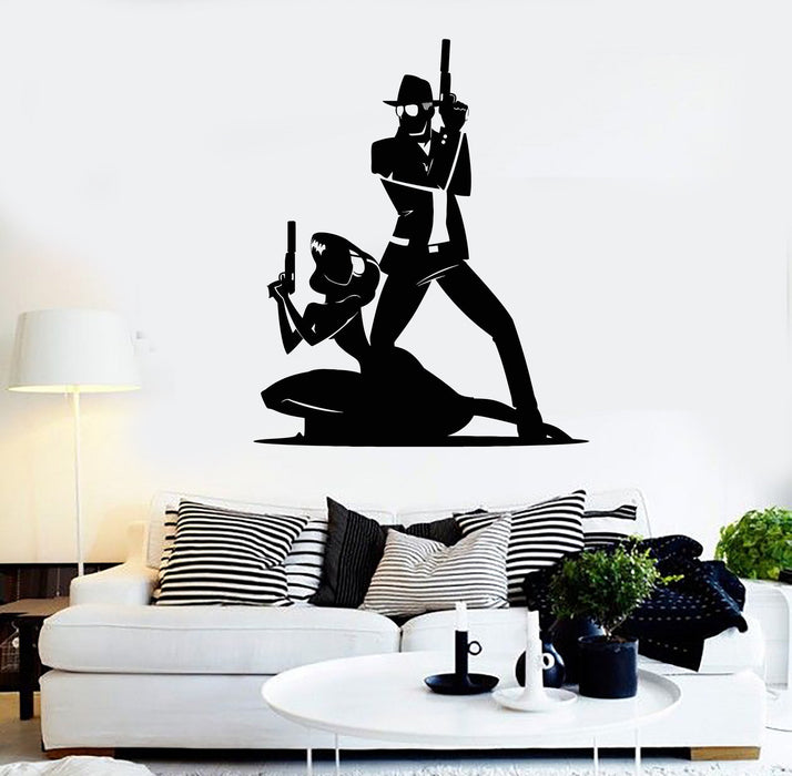 Виниловые наклейки на стену Два убийцы-гангстера подростковая комната наклейки настенная роспись уникальный подарок (ig3746)