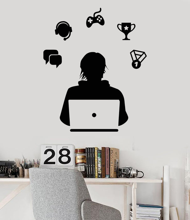 Vinyl Wall Decal Gamer Video Games eSports Laptop Kids Room Stickers Unique Gift (ig3150)