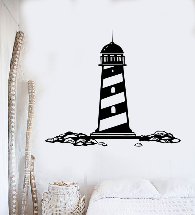 Vinyl Wall Decal Lighthouse Nautical Marine Sea Ocean Decor Stickers Unique Gift (ig3452)