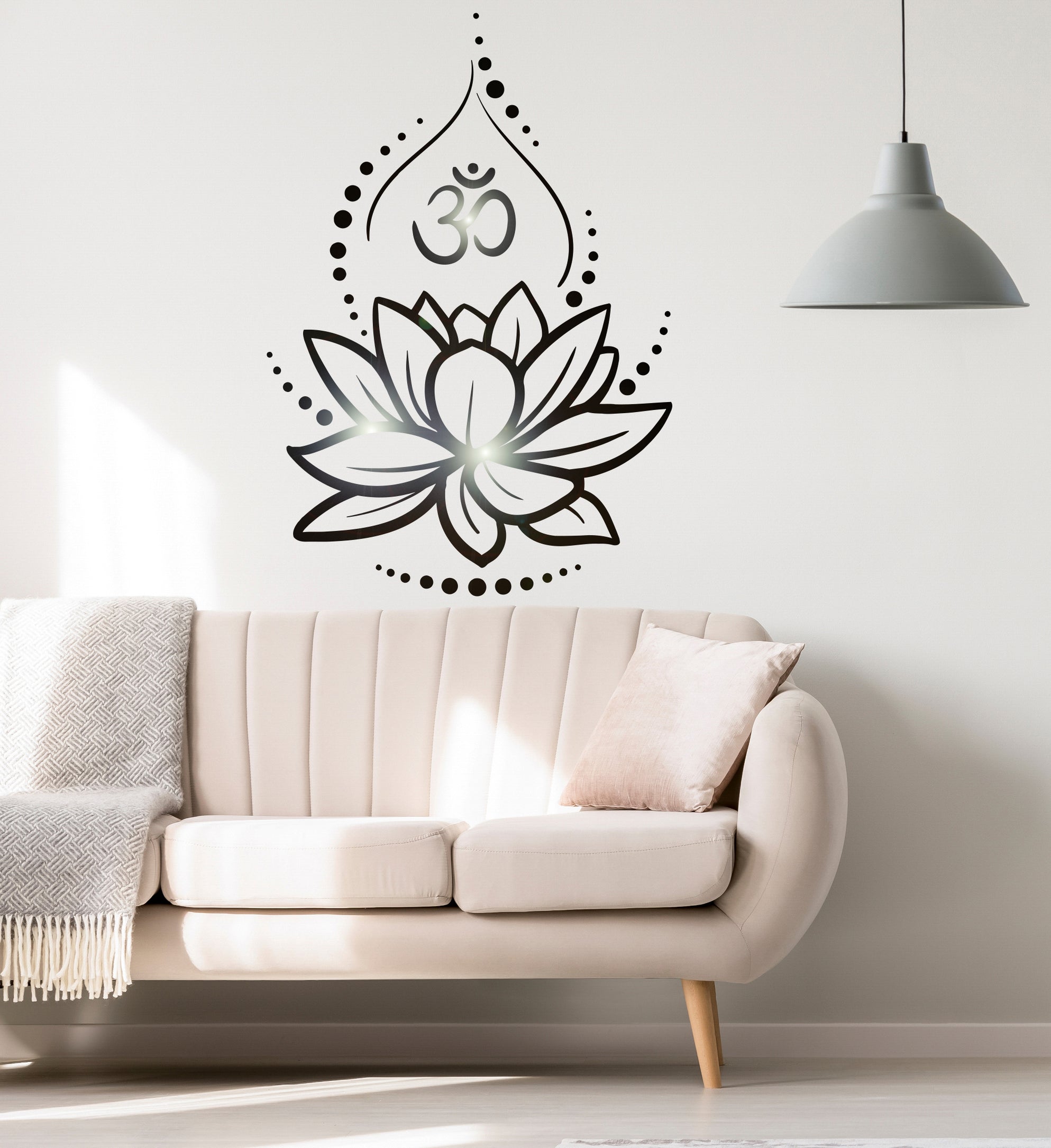 Lotus Flower Yoga Hinduism Hindu Om Meditation Symbol Wall Decal Stick ...