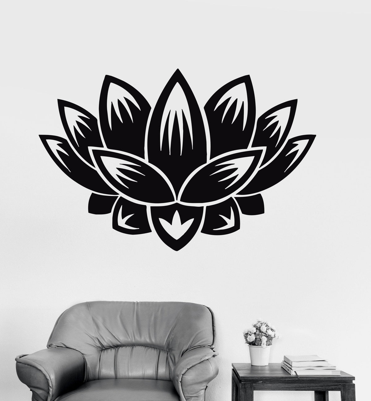 Vinyl Wall Decal Lotus Flower Buddhism Meditation Yoga Decor Stickers ...