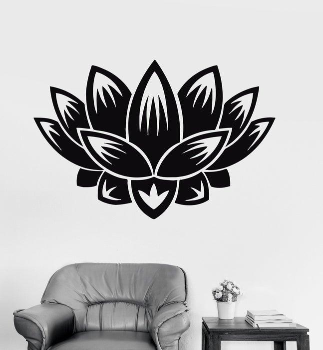 Vinyl Wall Decal Lotus Flower Buddhism Meditation Yoga Decor Stickers Unique Gift (ig3347)