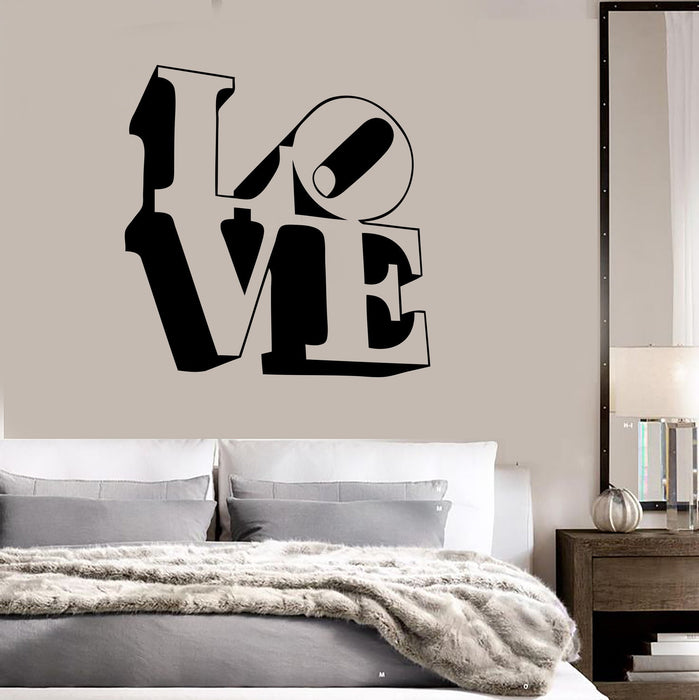Vinyl Decal Love Lettering Romance Decor for Bedroom Wall Stickers Unique Gift (ig991)