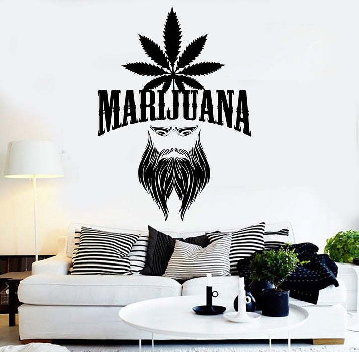 Vinyl Wall Decal Marijuana Hemp Hippie Rastafarian Stickers Mural Unique Gift (ig3743)