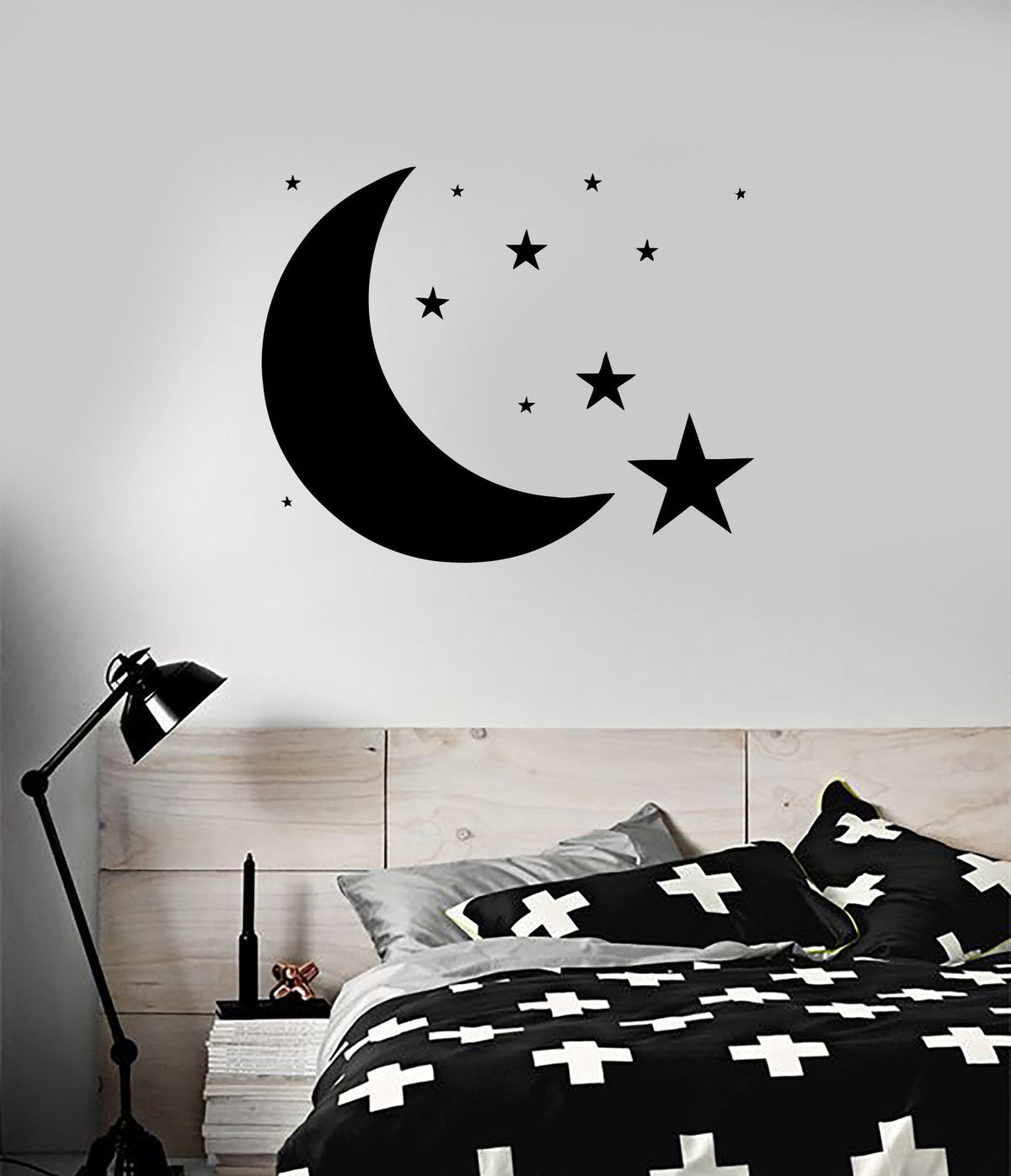 Vinyl Decal Design for Bedroom Moon Stars Sky Wall Sticker Unique Gift ...