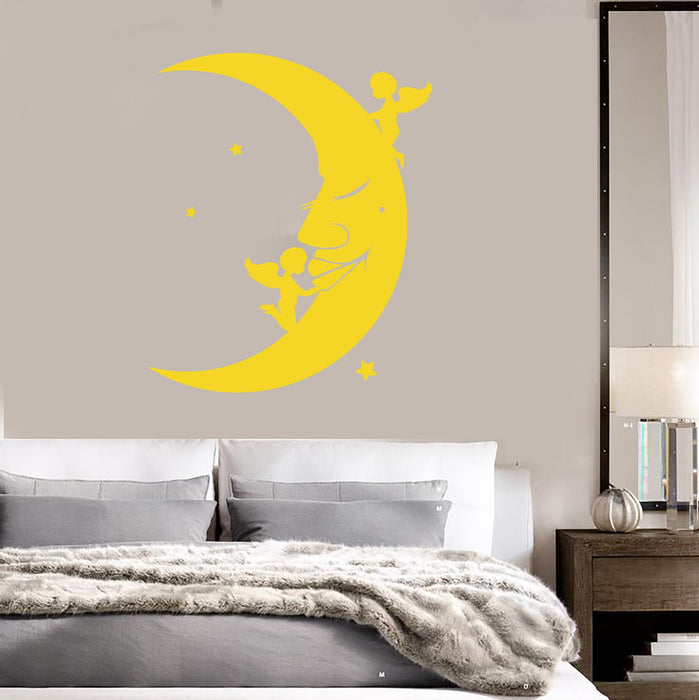 Vinyl Wall Decal Moon Stars Angels Dreams Stickers Mural Unique Gift (ig3729)