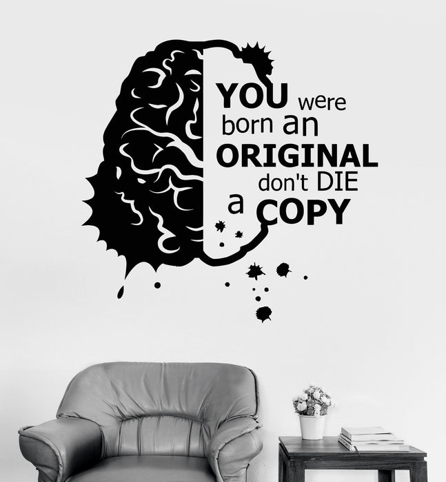 Vinyl Wall Decal Motivation Inspiration Quote Brain Stickers Unique Gift (ig3671)