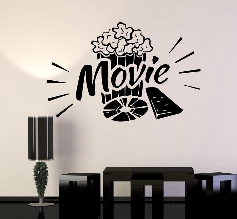 Vinyl Wall Decal Movie Popcorn Cinema Film Art Stickers Mural Unique Gift (ig3316)