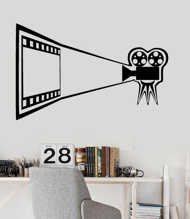 Vinyl Wall Decal Cinema Movie Camera Theater Film Room Stickers Unique Gift (ig3219)