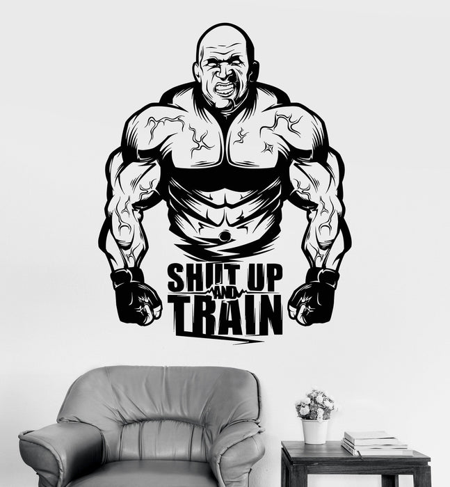 Vinyl Wall Decal Gym Muscled Bodybuilding Quote Stickers Unique Gift (ig3674)