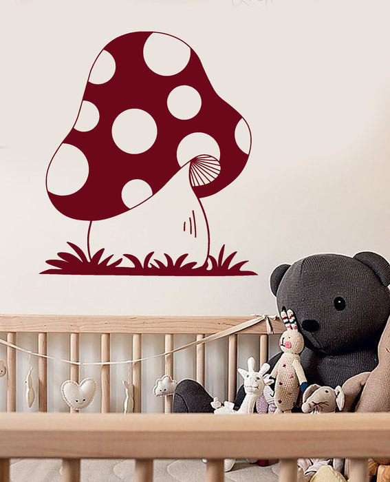 Autocollant mural en vinyle pour chambre d'enfant Motif forêt de champignons Cadeau unique (ig3810)