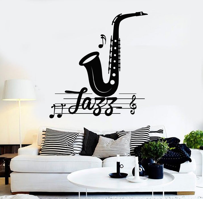 Autocollant mural en vinyle pour décoration de salle de musique jazz, cadeau unique (470ig)