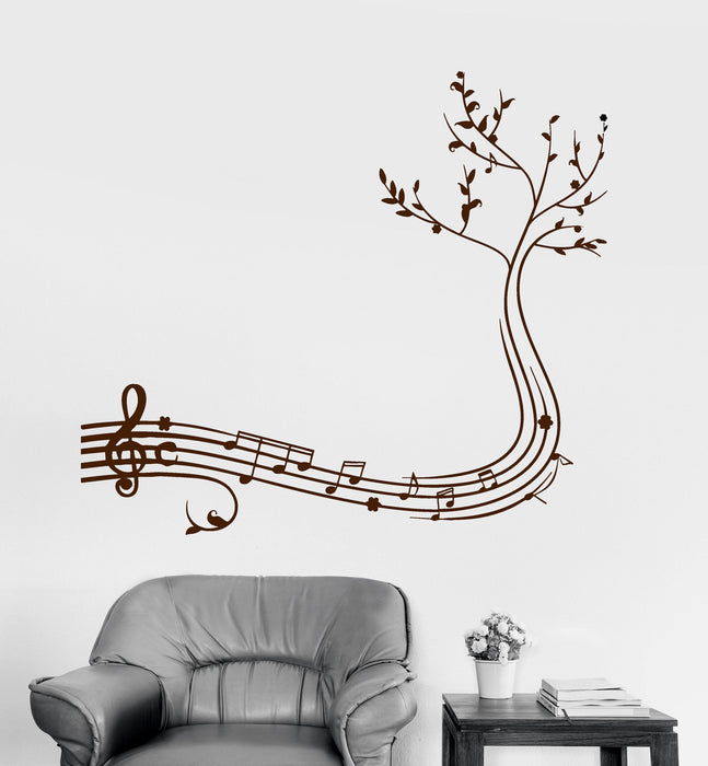 Wall Decal Musical Branch Music Decor Home Decoration Vinyl Stickers Unique Gift (ig2976)