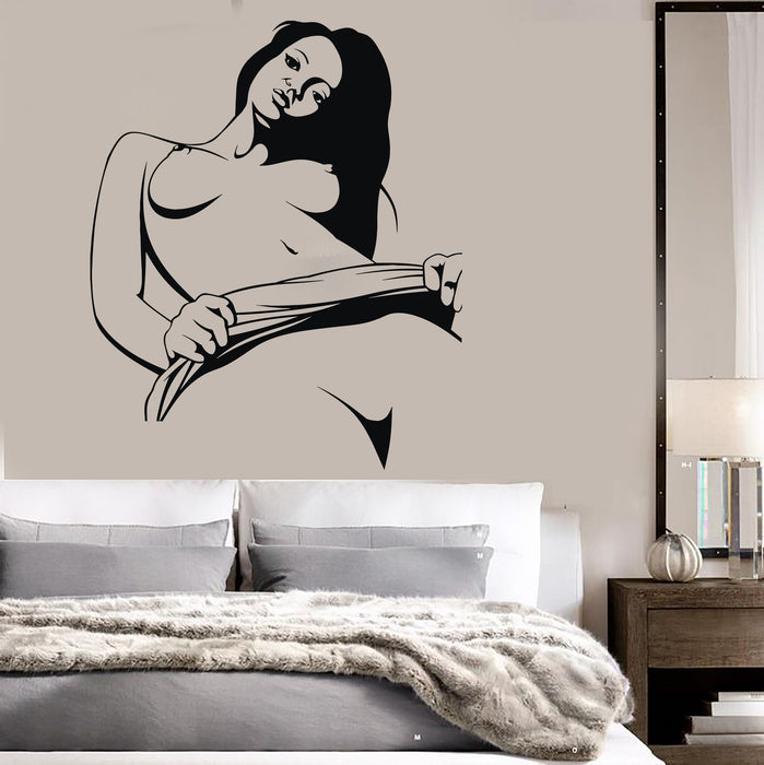 Vinyl Wall Decal Naked Woman Girl Boobs Adult Art Stickers Mural Unique Gift (ig3727)