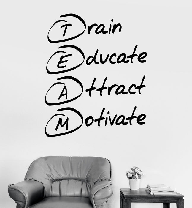 Vinyl Wall Decal Office Motivation Quote Team Stickers Mural Unique Gift (ig3659)