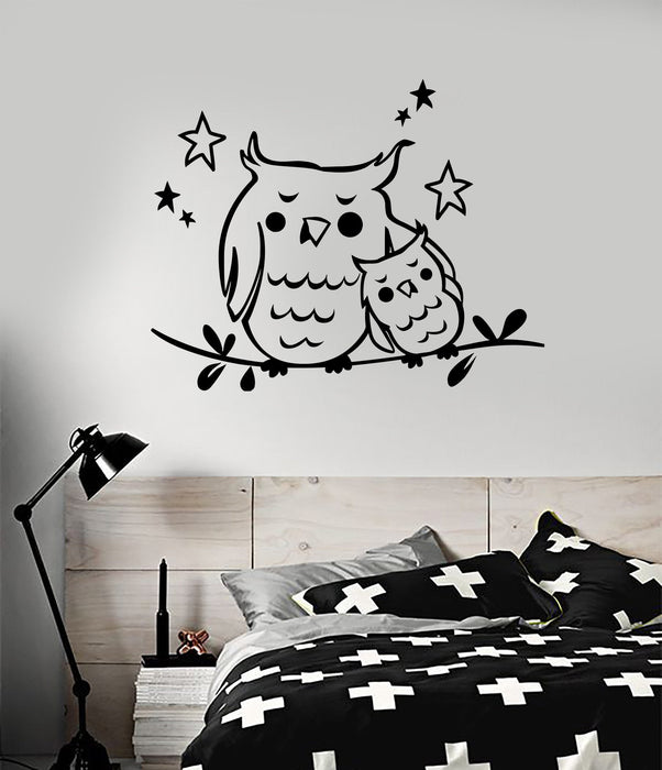 Vinyl Decal Owl Sleep For Bedrooms Bird Animal Wall Stickers Unique Gift (ig1568)