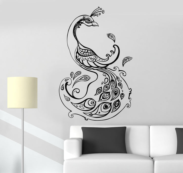 Vinyl Wall Decal Beautiful Peacock Animal Bird Room Decoration Stickers Unique Gift (ig3074)