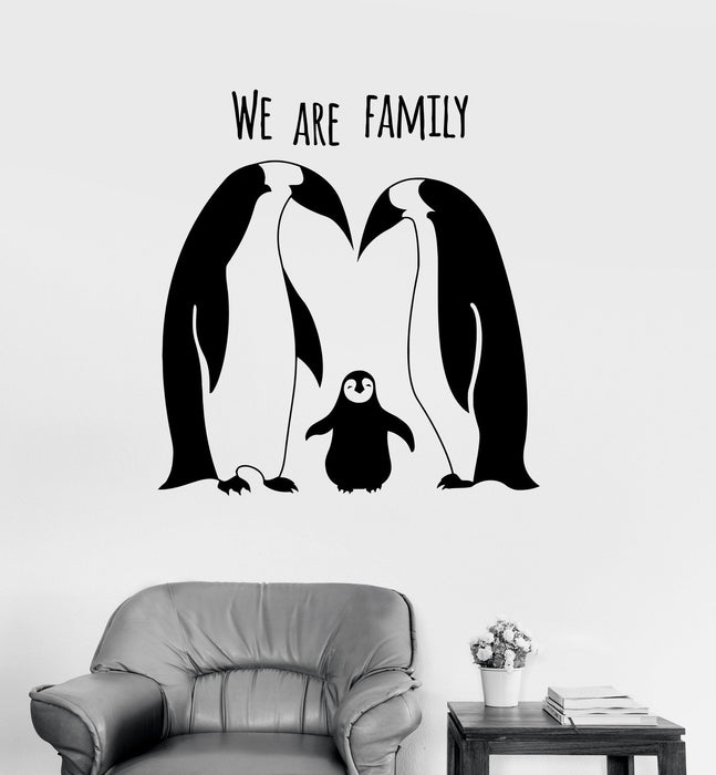 Vinyl Wall Decal Penguins Animal Family Cute Room Decor Stickers Unique Gift (ig3133)