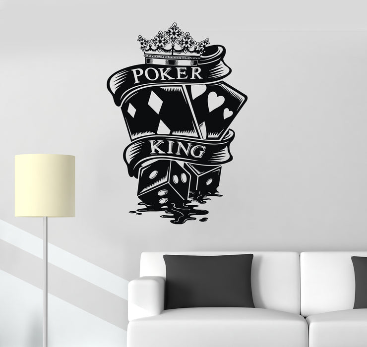 Vinyl Wall Decal Poker King Cards Casino Gambling Decor Mural Stickers Unique Gift (ig3230)