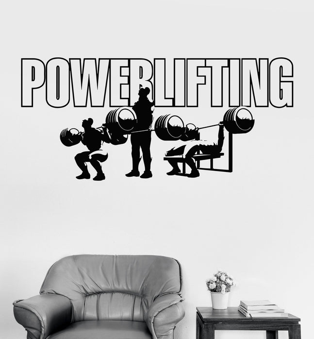 Vinyl Wall Decals Powerlifting Gym Sports Bodybuilding Stickers Unique Gift (ig3565)