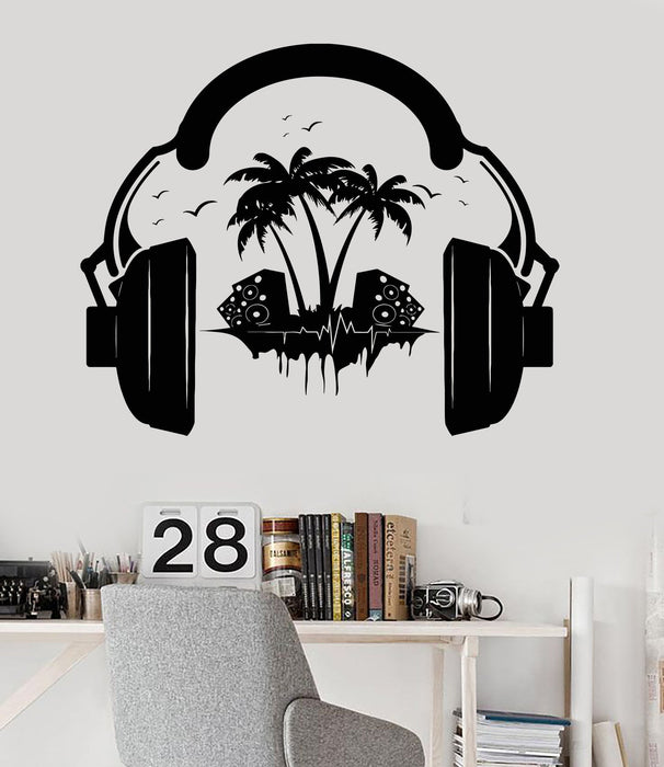 Vinyl Wall Decal Headphones Sound Teen Room Music Decor Stickers Unique Gift (ig3522)