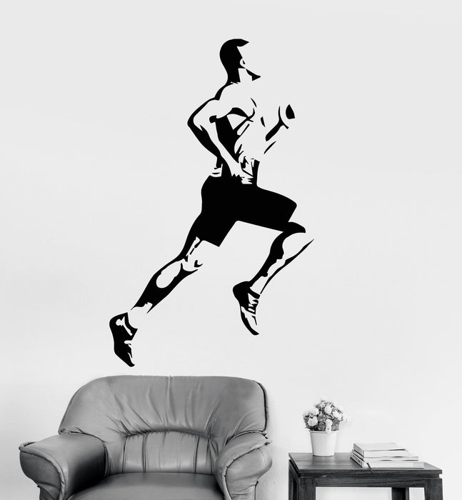 Vinyl Wall Decal Runner Athlete Athletics Healthy Motivation Stickers Unique Gift (ig3297)