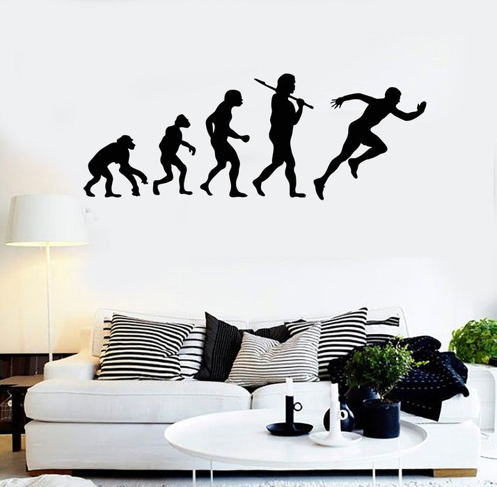 Autocollant mural en vinyle Running Runner Evolution Sport Run Stickers Cadeau unique (ig3787)