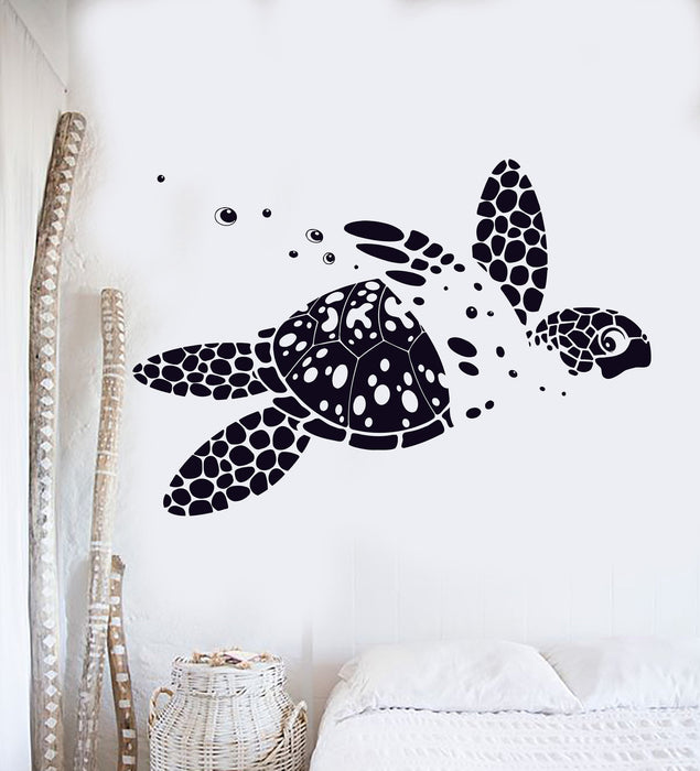 Vinyl Wall Decal Sea Turtle Animal Ocean Marine Kids Room Decor Stickers Unique Gift (121ig)