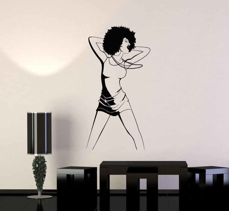 Wall Decal Sexy Black Afro Woman Lady Dance Night Club Vinyl Stickers Unique Gift (ig2910)