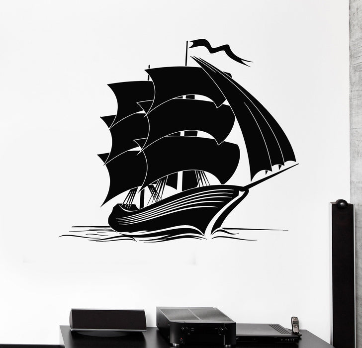 Vinyl Decal Ship Nautical Marine Ocean Sea Kids Room Wall Stickers Unique Gift (ig2948)