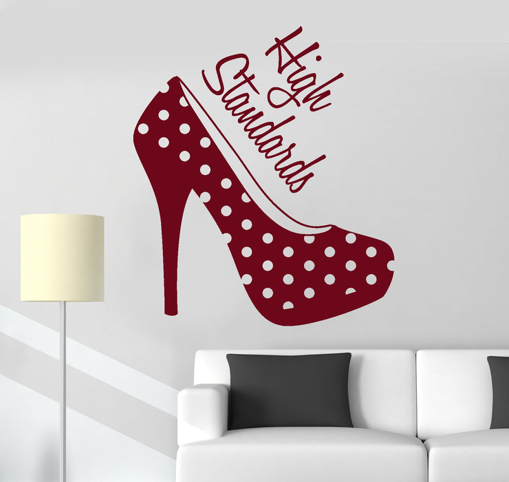 Vinyl Wall Decal Women's High Heel Shoes Girl Room Fashion Stickers Unique Gift (ig3646)