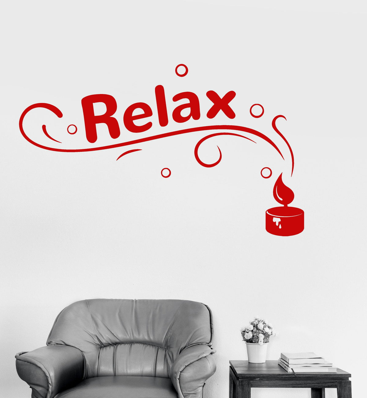 Vinyl Wall Decal Relax Spa Candle Beauty Salon Woman Girl Stickers Uni — Wallstickers4you 