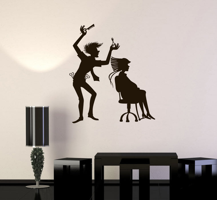 Wall Decal Hairdresser Hair Beauty Barber Stylist Vinyl Stickers Unique Gift (ig2891)